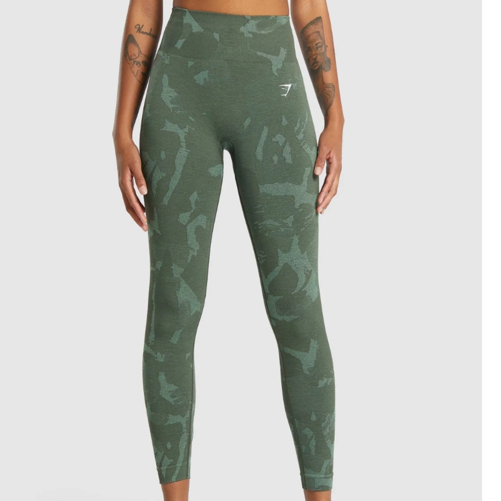 Green Gymshark Adapt Camo Leggings